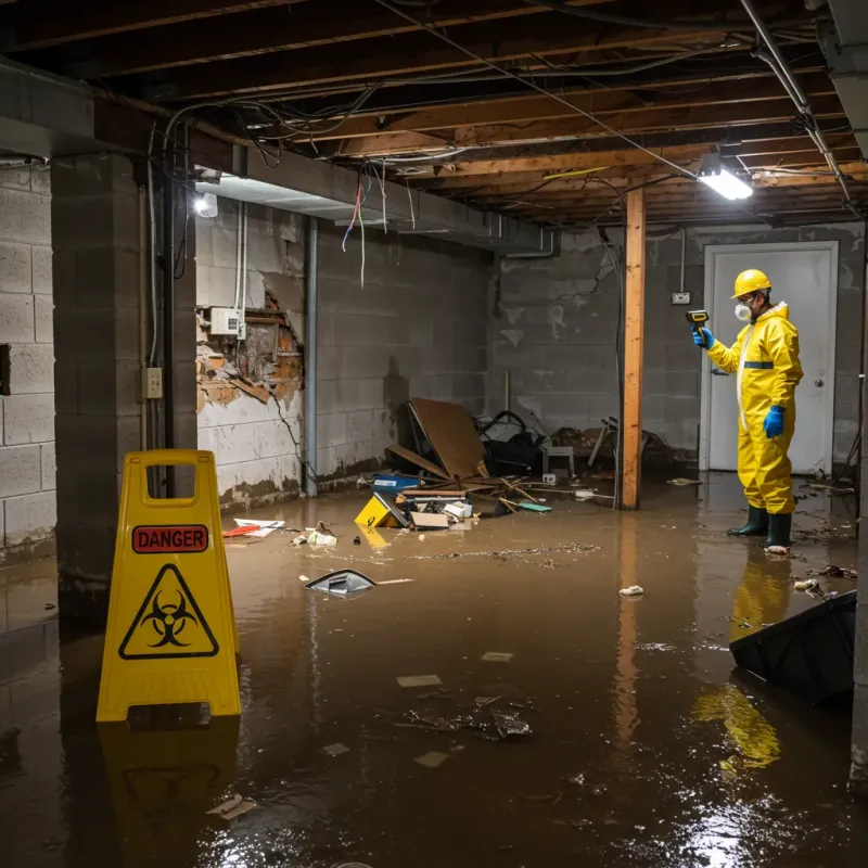 Flooded Basement Electrical Hazard in Baxter Springs, KS Property