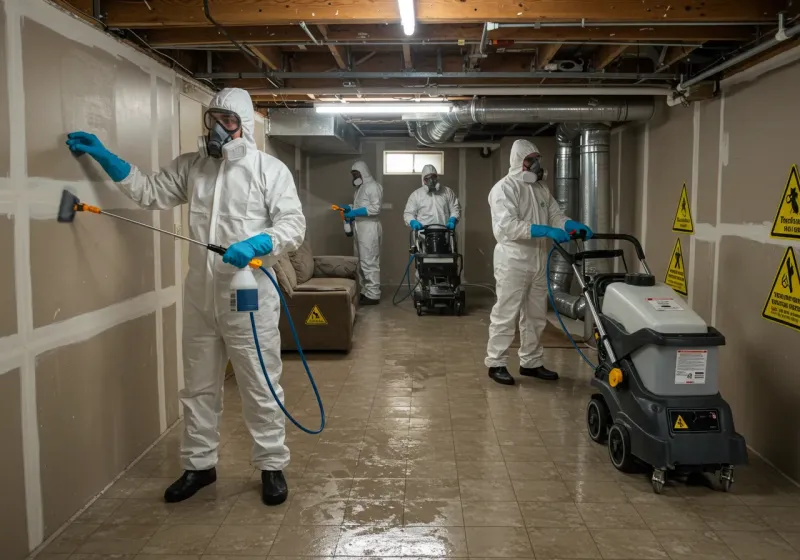 Basement Moisture Removal and Structural Drying process in Baxter Springs, KS